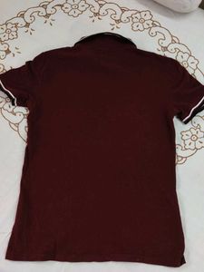 boys Burgundy Polo T-Shirt