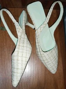 Elegant Tweed Slingback Heels