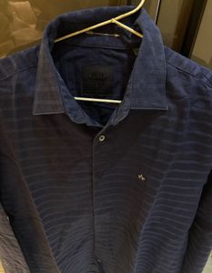 Men's Navy Striped Button-Down Shirt