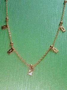Delicate Gold Chain Necklace with Charms