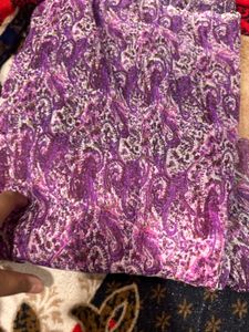 Elegant Purple Floral Print Saree