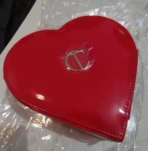 Red Heart Shaped Clutch Bag