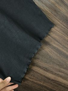 Black Cropped Lettuce Hem Top