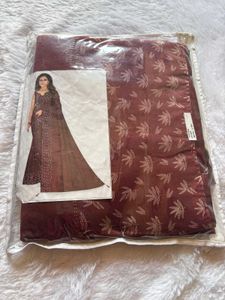 Maroon Floral Design Saree❤️