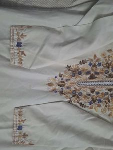 Embroidered White Kurta