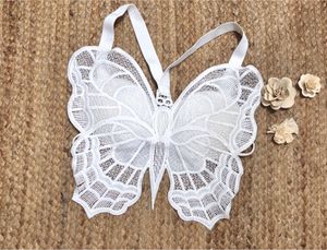 Handmade White Crochet Butterfly Bralette