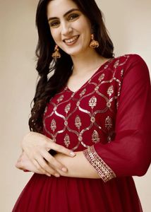 Elegant Maroon Ethnic Gown