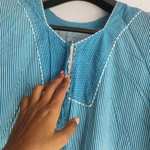 Blue zipper nighty