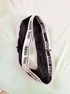 Savana Black Thong "IMiss You"