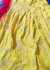 Sale Yellow Lehenga Set with Red Dupatta