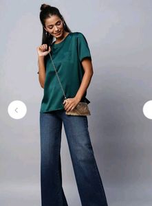 Stylish Satin Teal Top