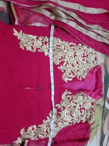 Beautiful Pink Kurta Set with Gold gotapatti work