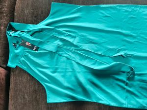 Teal Kurta With Detailed Neckline