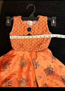Orange Floral Print Baby Dress