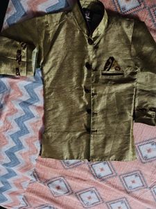 Elegant Brocade Kurta Set with Scarf (each 550)