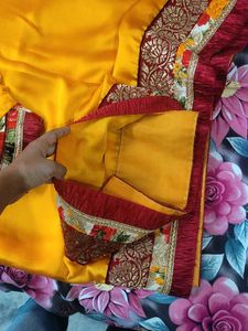 new Vibrant Yellow Saree with Embellished Border