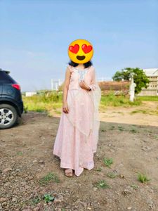 Elegant Pink Ethnic Gown with Dupatta