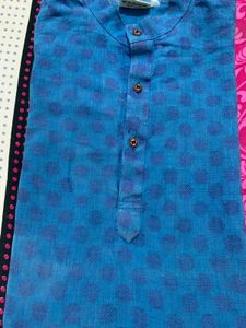 boys Blue Printed Kurta