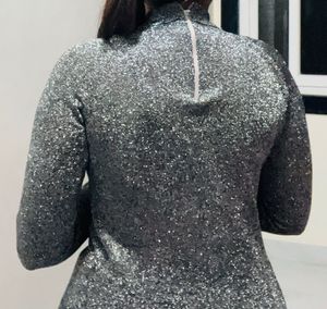 🩶Sparkling Silver Knit Top