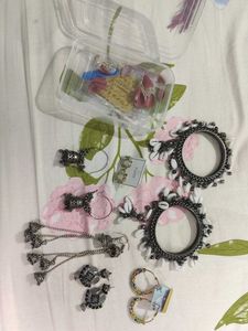 Bangles ear rings Nail extensions