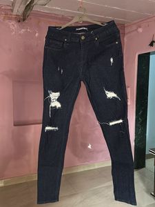 Dark Wash Ripped Jeans by Roadster