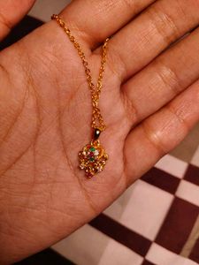 Elegant Gold- Tone Pendant Necklace