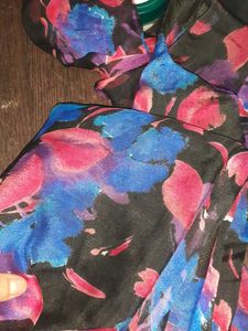 Stunning black Floral skirt and top set