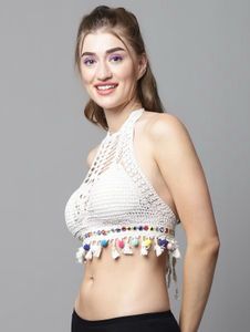 Boho Crochet Halter Neck Crop Top
