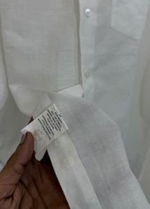 Men's Classic White Linen Shirt