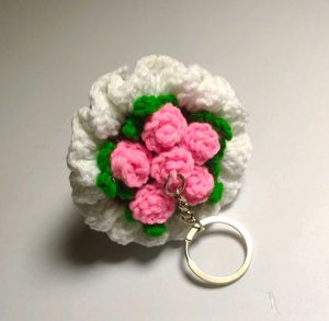 Handmade Crochet bouquet Keychain