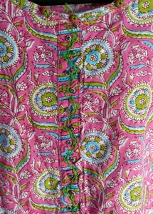 Beautiful Pink Block Print Kurta