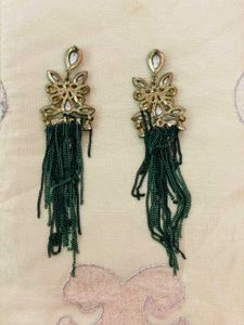 Stunning Green Gemstone Dangle Earrings