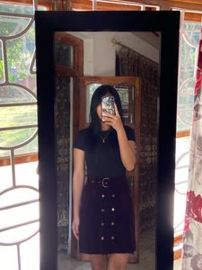 SHEIN maroon velvet mini skirt