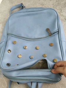 Light Blue Studded Backpack