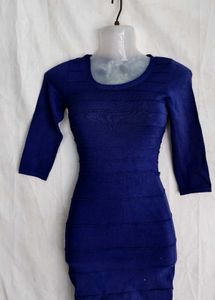 Elegant Royal Blue Bandage Dress