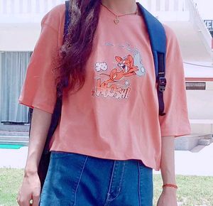 Cute Pink T-Shirt with Tom & Jerry Graphic