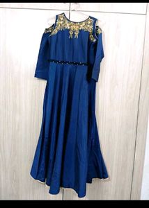 Elegant Navy Blue Embellished Gown
