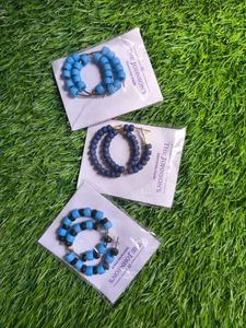 Colorful Beaded Hoop Earrings Set ( Pack of 5 Pair