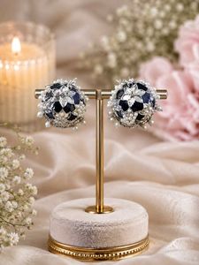 Exquisite Pearl &amp; Black Jhumkas