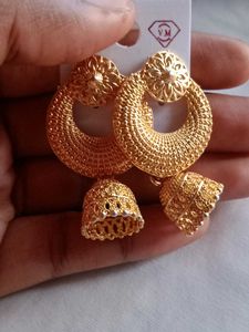 Golden Jhumka Earrings
