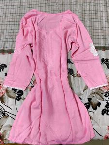 Pink Chikankari Kurta