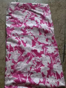 Pink Floral Print Fabric Piece