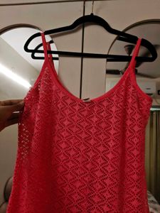 Bright neon pink dress Cover-Up