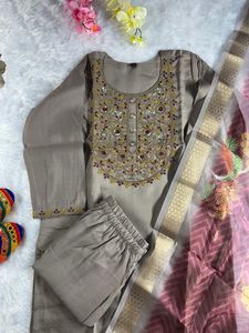 Embroidered Kurta Set with Dupatta