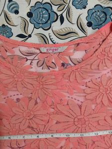 Chic Pink Floral Lace Top