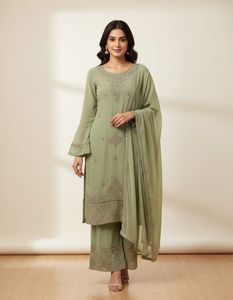 green kurta set