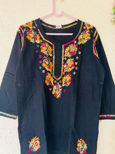 Embroidered Black Kurta