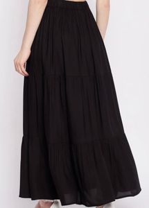 Black Tiered Maxi Skirt