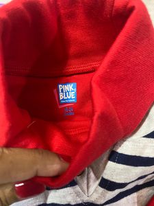 Boys Red High Neck Tshirt