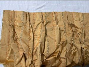 Floral Striped Curtains - Golden Hue